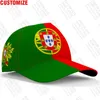 Ball Caps Portugal Baseball Бесплатное 3D -индивидуальное название команда логотип Pt Hats Prt Country Travel Portugue Portuguesa Flags Headgear