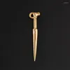 Brooches Vintage Gold Plated Sheep Head Scepter Sword Brooch Women's Coat Suit Lovers Accessories