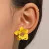 Stud Earrings Korean Sweet Colorful Frosted Flowers Earring Jewelry Gift Ethnic Acrylic Women Piercings For Ears Pendiente Mujer