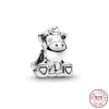 For pandora charms authentic 925 silver beads Dangle Unicorn Rabbit Dog Cat Pig Fluffy Llam Bead