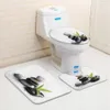 Matten 3 stks/set Zen Tuin Thema Badkamer Mat Steen Groen Blad Plant Patroon Flanel Bad Decor Bad Wc Tapijt Antislip Tapijt