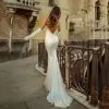Простые ремня спагетти русалка свадебное платье сексуальное без спинки
