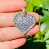 Lockets 5pcs Zirconia Pave Heart Charm Bling Pendant for Women Bracelet Design Girl Necklace Bangle Making Handcrafted Jewelry Findings 230612