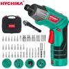 Schroevendraaiers Hychika 3.6V 2.0Ah Electric Screwdriver Cordless Electric Hammer Drill DC Laddning med USB -kabel Hushåll Electric Dremel Tool