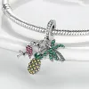 925 Silber für Pandora Charms Schmuck Perlen Armband Avocado Kirschfrucht Charm Erdbeere Durian