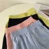 Women's Shorts Women Shorts With Pocket Summer Solid Color High Waist Hot Pants Casual Loose Sports Pants Elastic Waist Girls Cycling Shorts gfgff