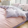 Bedding sets AB Color Soft Polyester Bedding Sets Duvet Cover Bedclothes Bedspread cases Bedding Flat Sheets King Queen Twin Full Sizes Z0612