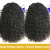 Perucas de renda brasileiro Kinky Curly Headband peruca de cabelo humano 8-30 Polegada sem cola Kinky Curly perucas de cabelo humano para mulheres Easy to Go 180% Yarra Z0613