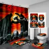Zasłony Kreor Rock Print 3D Wodoodporne Wodoodporna łazienka Zasłona Przeciwdziałanie maty do kąpieli Set Set Dywaniki dywanowe DZIECKA K05