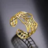 SpiderMan Ring Adjustable Opening Stainless Steel Spider Web Ring Gold Plated Silver Color Stylish Jewelry Gift with box Wholesale and Dropshipping Supported