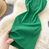 Casual Jurken Halter Mouwloos Effen Basic Bodycon Jurk Koreaanse Mode Sexy Chic Elegante Partij Vestidos Vrouwen Zomer Slanke Y2k