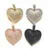 Lockets 5pcs Zirconia Pave Heart Charm Bling Pendant for Women Bracelet Design Girl Necklace Bangle Making Handcrafted Jewelry Findings 230612