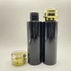Bottiglie vuote in plastica Contenitori da viaggio con tappo a vite dorato Contenitori ricaricabili da 100 ml Bottiglie cosmetiche per shampoo Lozione Detergente per toner - Senza BPA