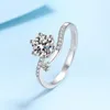 Cluster Rings 1ct Moissanite Ring For Women 925 Sterling Silver Mossanite Diamond Luxury Engagement Fashion Jewelry