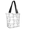 Shopping Bags Reusable Kawaii Dachshund Bag Women Shoulder Canvas Tote Portable Wiener Sausage Dog Grocery Shopper