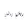 Stud Earrings 2023 Fashion Tiara Wishbone Women 925 Sterling Silver Jewelry Clear CZ Princess Crown Design Girls