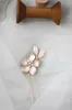 Hair Clips Flower Pins Opal Pearls Head Pieces Hairpins For Bride Bridesmaids Women Headdress Bridal Jewelry Wedding Accessories