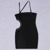 Casual Dresses Est Fashion Women Sexig Backless Hollow Out Short BodyCon Bandage Dress Diamond Embelled Club Evening Party Gown 2023Summer