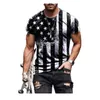 2023 Men's Fashion Star Flag tryckt kortärmad t-shirt Tshirts för män ACDC-skjortor {kategori}