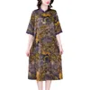 Повседневные платья в китайском стиле темперамент шелковая юбка 2023 весна и летни