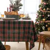 テーブルクロスクロスクリスマスレッドグリーンシンプルなグリッドマットエルティーレーブルフェスティバルホーム装飾230613