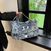 Fourre-tout haute capacité Jacquard coton tissu une épaule bandoulière sous les bras chaîne Wanderer sac aéroport sac maman femme sac 75% pas cher sortie en gros