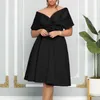 Plus Size Kleider Größe Abend Frauen Kleid Schulterfrei V-Ausschnitt Elegantes Club Outfit Lässiges Luxus Hochzeitskleid 2023 Sommerparty In 230613