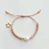 Bracelets porte-bonheur mode perle d'eau douce naturelle à la main tressé perles de cuivre Bracelet étoile pour femmes filles bijoux cadeau