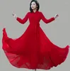 Casual Dresses 2023 Spring And Summer Vintage Red Chiffon Long Dress Women Fashion Lace Hooded Ankle-Length Women's Clothing