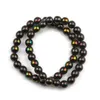 Braccialetti di collegamento YHBZRET Moda Ematite naturale Colori pietra Placcato lucido Perline Bracciale per uomo Ornamenti di gioielli neutri Abbigliamento quotidiano