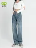 Kvinnors jeans goplus gröna lastbyxor kvinnors baggy hög midja flerfickade byxor pantalones ankos y sueltos mujer c60369