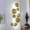 Lampade da parete Deluxe Lampada foglia di loto dorato Soggiorno Sala da pranzo Camera da letto Art Lanterne decorative Illuminazione calda per la casa