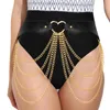 Belts PU Leather Harness Women's Fashion Sword Belt Gothic Chain Heart Accessories Style Garters Stockings Sexy Lingerie