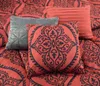 مجموعات الفراش Mainstays Mainstays Red and Black Damask 8 قطعة في حقيبة معزياء مع أوراق Twintwinxl Z0612