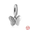 Для Pandora Charms Authentic 925 Серебряные бусины свисают с открытыми шариками с открытым сердцем.