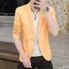 Herenpakken Blazers zomer mens fashion dunne Single breasted gesp jas Slim Fit Klein pak Casual mannen Top Coat 230612