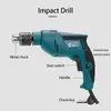 Boormachine Multifunction Electric Hammers 2800 rpm Electric Impact Drill Handheld Flat Drill Rotary Hammer Multifunktion + Wrench Handle Bar