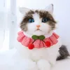 Dog Collars Pet Lace Collar Cherry Bowknot Bib Neckerchief Cat Flower Cute Charm Adjustable Necklace Kitty Kitten Puppy