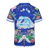 Mens Fashion Flower Tiger Print Shirts Casual Button Down Short Sleeve Hawaiian Shirt Suits Summer Beach Designer Dress Shirts M-3XL qqw5