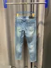 Calça jeans masculina de marca de alta qualidade, material de mistura de algodão respirável azul, calça lápis casual, jeans de grife de luxo