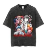 Hommes t-shirts Vintage lavé t-shirts tronçonneuse homme Anime chemise Harajuku surdimensionné t-shirt coton mode Streetwear unisexe Top 6