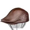 Béret en cuir de couleur unie décontracté et durable Stingy Brim Hat pour hommes et femmes