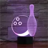 Veilleuses boule de bowling 3d petit sept couleurs tactile à distance led luminaires créatifs lampe de chambre d'enfants GX-1592