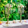 40 à 90 cm de hauteur) Centres de table de fête de mariage Support de support de fleurs en métal avec chaîne en cristal pour la décoration de vacances à la maison d'hôtel D007