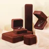 Jewelry Pouches Quality Brown Velvet Bracelet Box Wedding Gift Storage Packing For Necklace Ring Earrings Jewellery Organizer Case