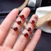 Cluster Rings Leechee Natural Garnet Ring for Women Engagement Present 6mm Wine Red Gemstone Fine Jewelry Real 925 Soild Sterling Silver