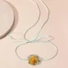 Choker Vintage Sweet Strap Yellow Heart Daisy Flower Necklace