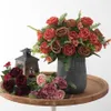 Gedroogde bloemen Kunstvazen voor huisdecoratie Kerstslinger Nepplanten Bruiloft Bruid Buiten Diy Geschenkdoos Zijden pioenboeket