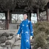 Etniska kläder Ancient Costume Chinese Traditional Tang Suit Male Cheongsam Stand Collar Men's Long Robe Cotton Linen broderad klänning