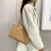 Tote Bag Women's 2023 New Checkered Embroidery Thread Bag Fashion niche Design Simple and Versatile Chain Shoulder Bag 75% Cheap Outlet wholesale